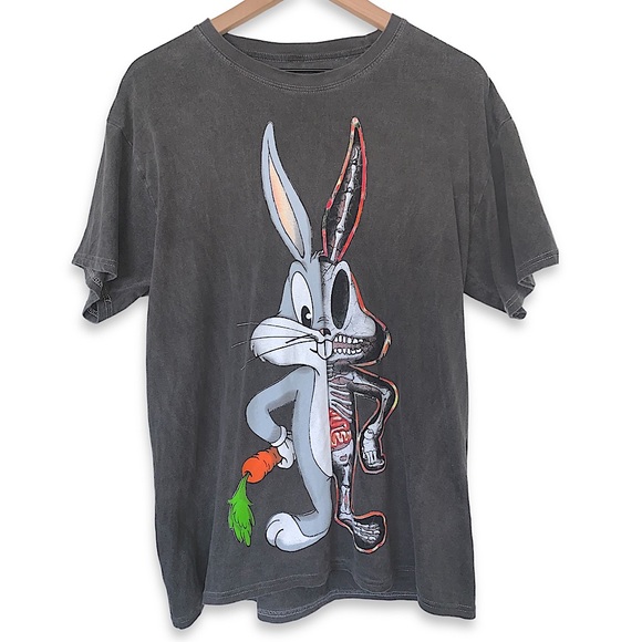 OVERSIZED BUGS BUNNY SKELETON HALLOWEEN T-SHIRT - Picture 4 of 5